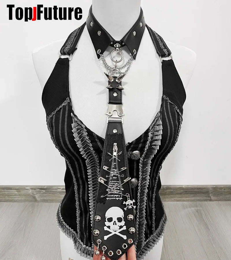 Y2K Women/Men Lazy Goth JK Ties Punk Chain Neck Tie