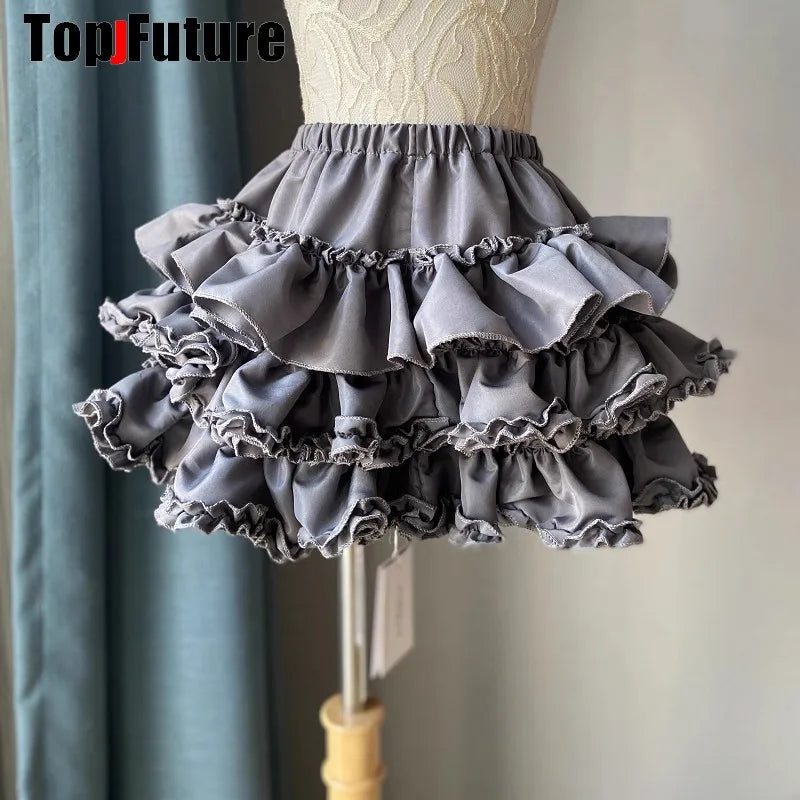 Women Spice Girl Gothic tutu Skirts Punk Grunge Rock Pompon Skirt Harajuku Streetwear Y2K Girl bouffant skirts Bog Standard Gown