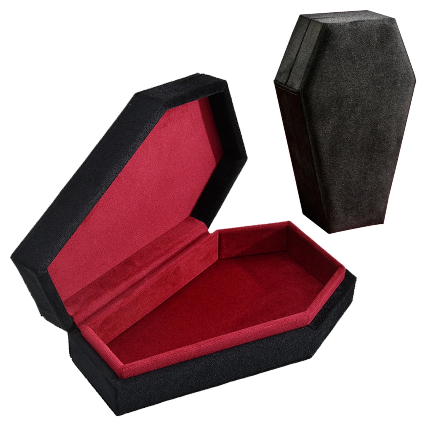 ContexZero Coffin Shape Velvet Jewelry Box Gothic Vampire Red Jewelry Box Ring Necklace Storage