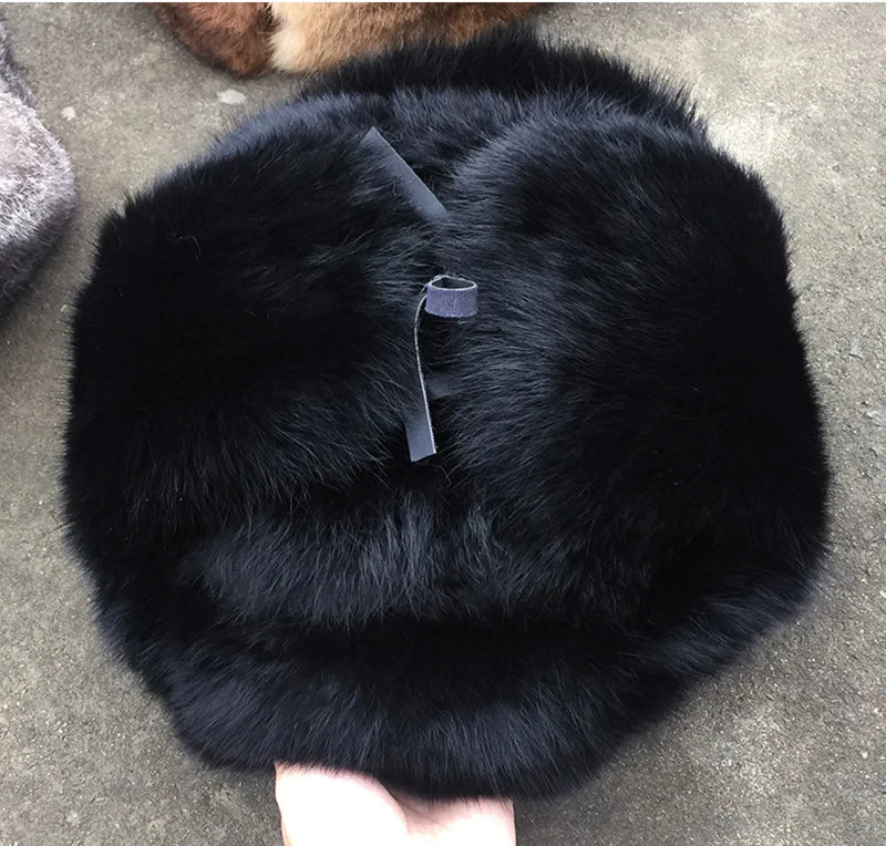 Genuine Rabbit Fur Bomber Hat