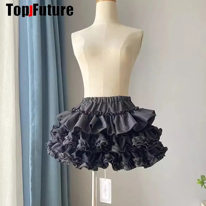 Women Spice Girl Gothic tutu Skirts Punk Grunge Rock Pompon Skirt Harajuku Streetwear Y2K Girl bouffant skirts Bog Standard Gown