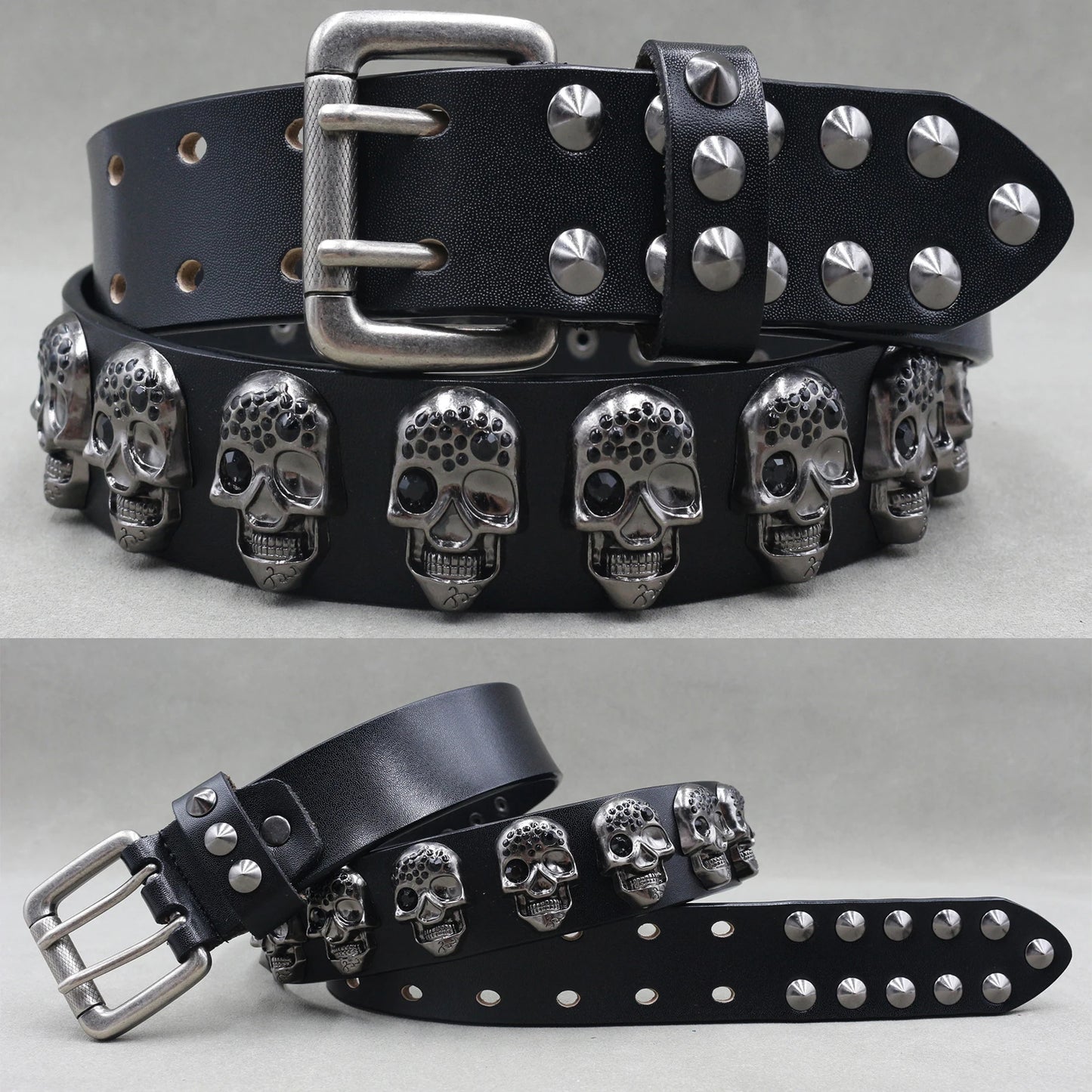 NEW Genuine Leather Heavy Metal Rivet Punk Belts For Men Rock Stud Cowboy Belt Men Ceinture Homme Waist Belt Cinturon Mujer