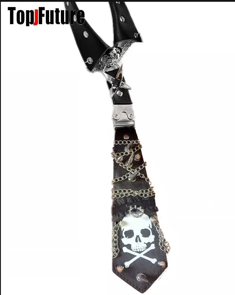 Y2K Women/Men Lazy Goth JK Ties Punk Chain Neck Tie