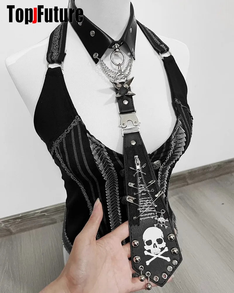 Y2K Women/Men Lazy Goth JK Ties Punk Chain Neck Tie