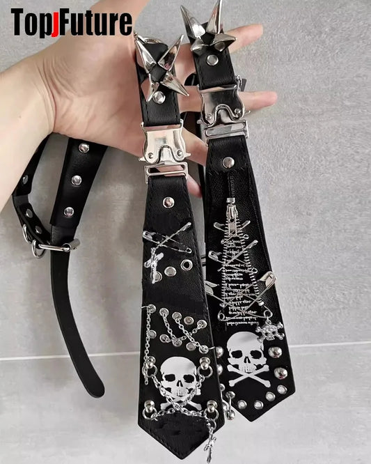 Y2K Women/Men Lazy Goth JK Ties Punk Chain Neck Tie