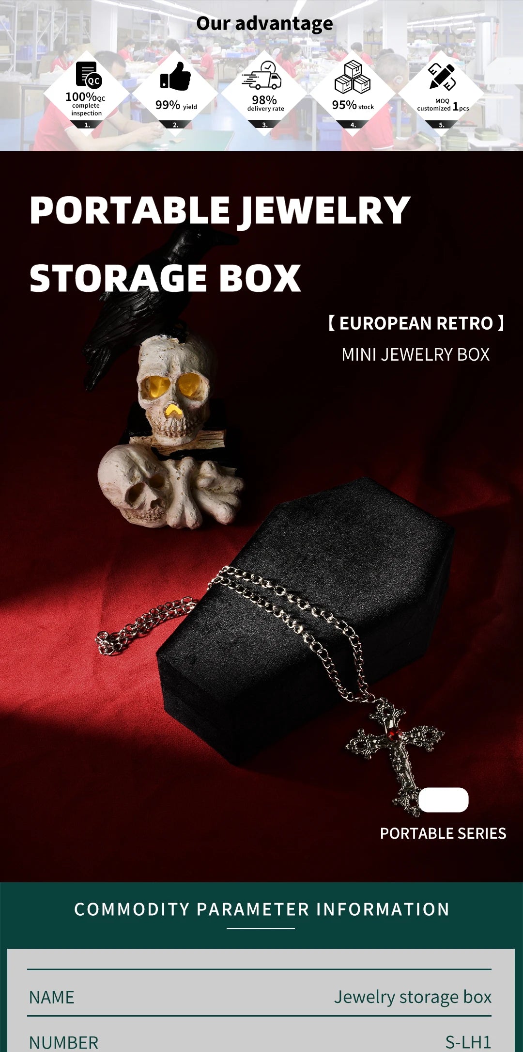 ContexZero Coffin Shape Velvet Jewelry Box Gothic Vampire Red Jewelry Box Ring Necklace Storage