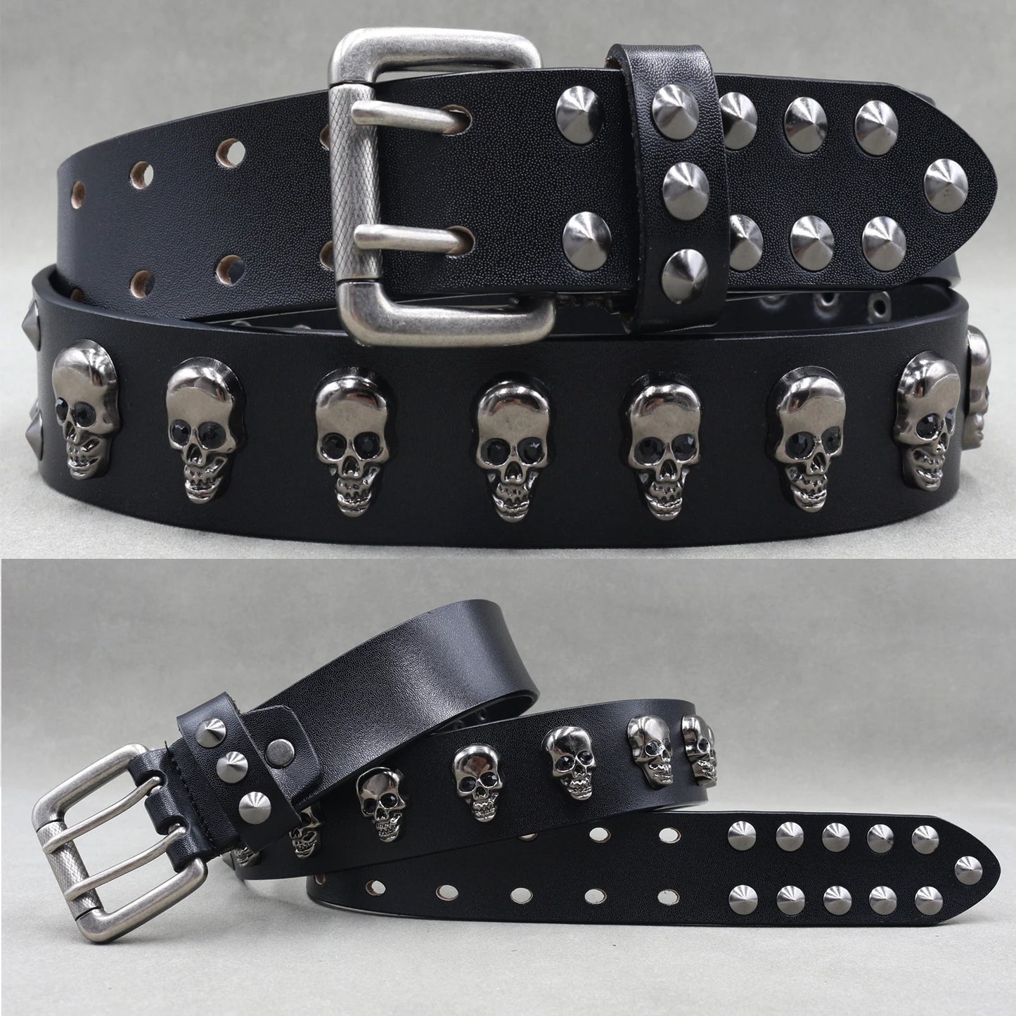 NEW Genuine Leather Heavy Metal Rivet Punk Belts For Men Rock Stud Cowboy Belt Men Ceinture Homme Waist Belt Cinturon Mujer