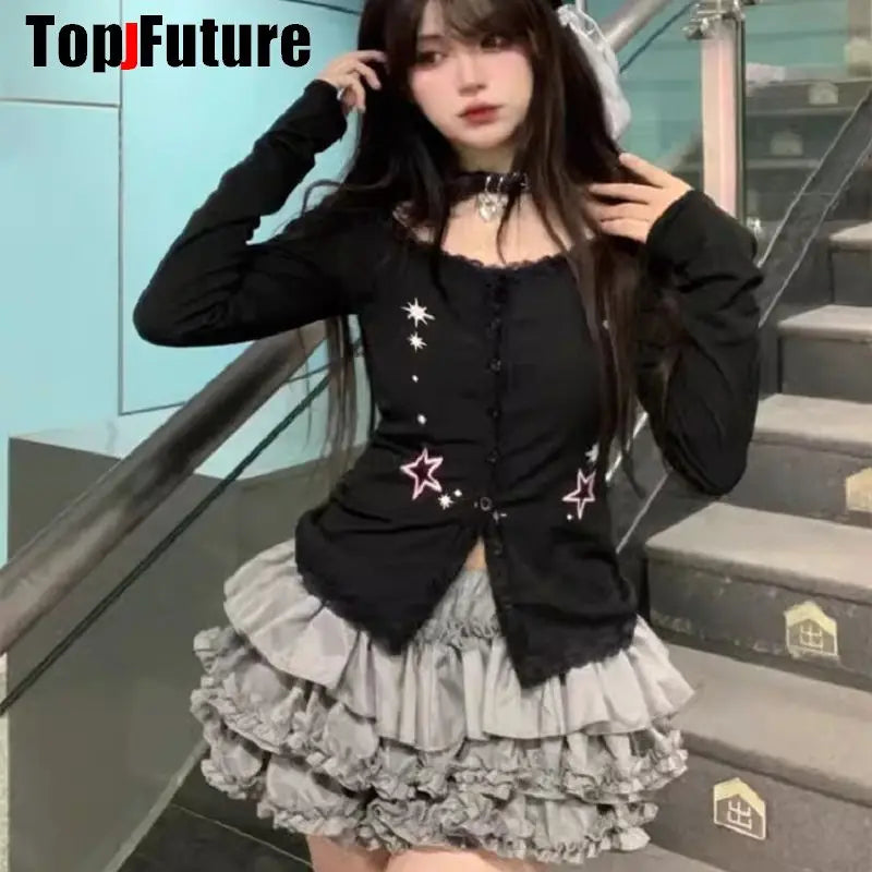 Women Spice Girl Gothic tutu Skirts Punk Grunge Rock Pompon Skirt Harajuku Streetwear Y2K Girl bouffant skirts Bog Standard Gown