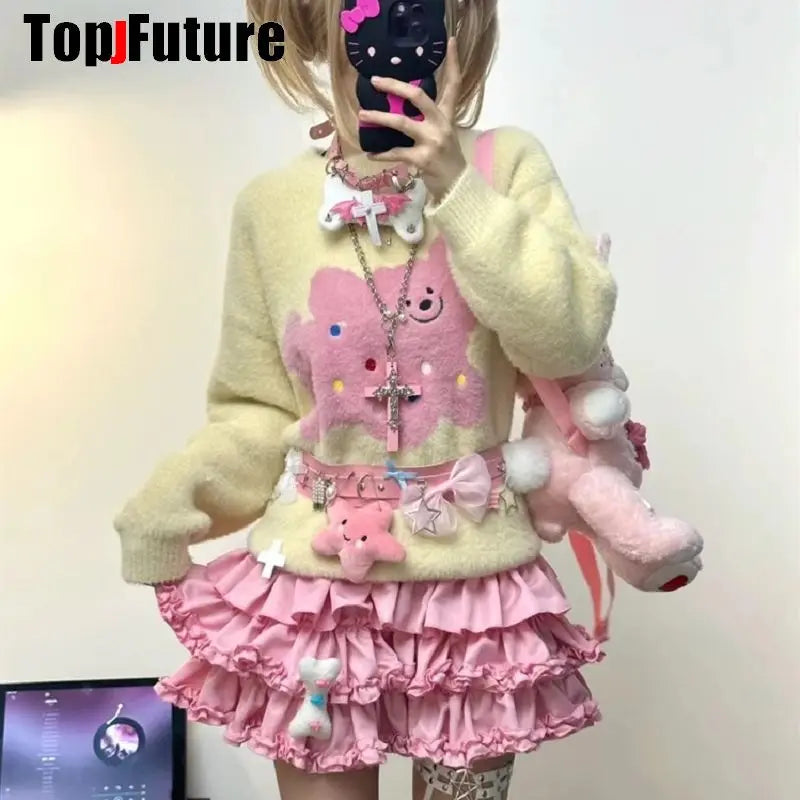 Women Spice Girl Gothic tutu Skirts Punk Grunge Rock Pompon Skirt Harajuku Streetwear Y2K Girl bouffant skirts Bog Standard Gown