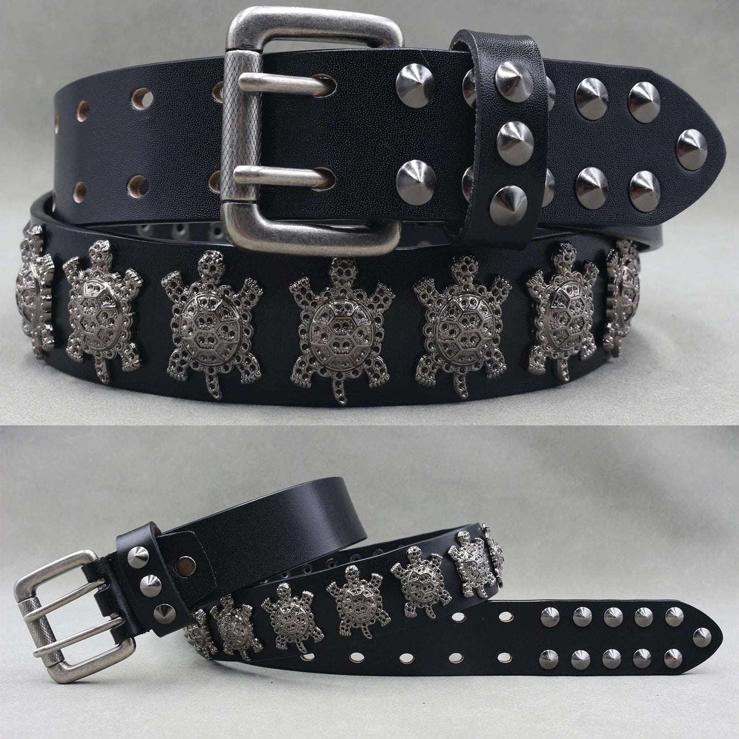 NEW Genuine Leather Heavy Metal Rivet Punk Belts For Men Rock Stud Cowboy Belt Men Ceinture Homme Waist Belt Cinturon Mujer